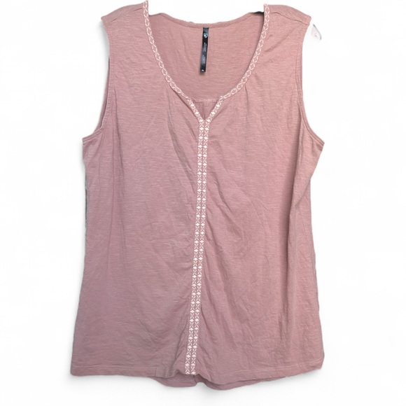 Kuhl Tops - KÜHL Sleeveless Cotton Blend Tank Top Dusty Rose Mauve Pink Embroidered | Sz XL